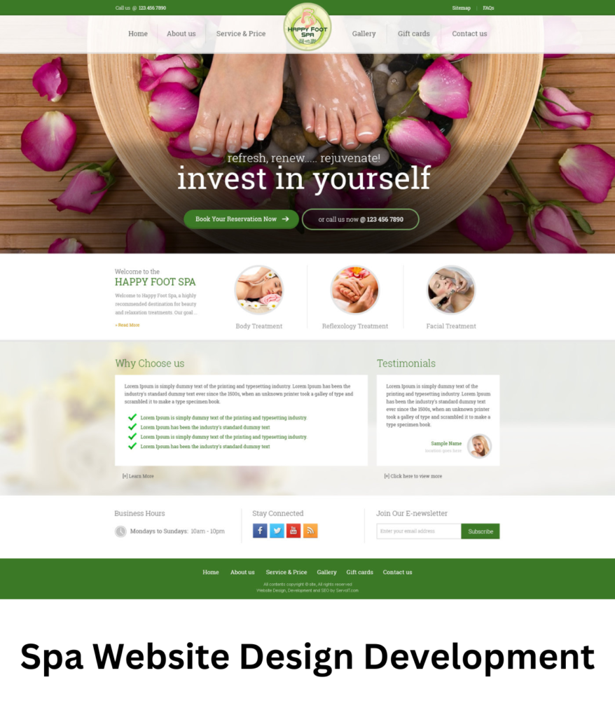 Spa Website Design and Development in Dhaka